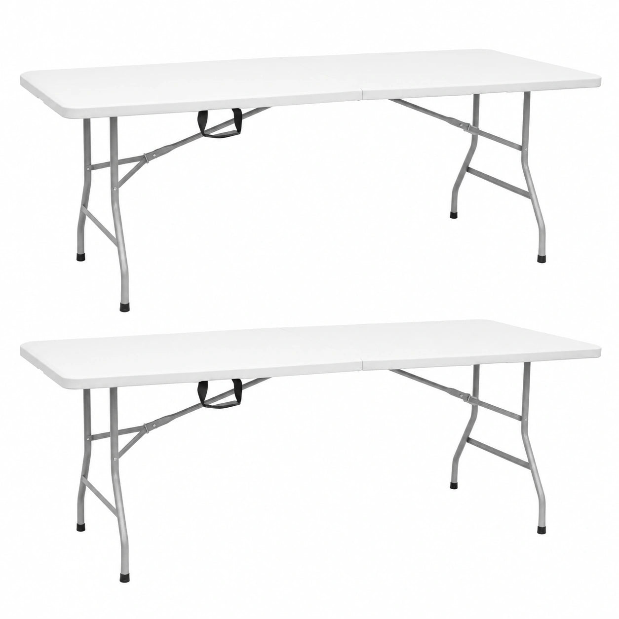 Mesa Plegable de Resina 180x70cm para Eventos y Terrazas, Set de 2