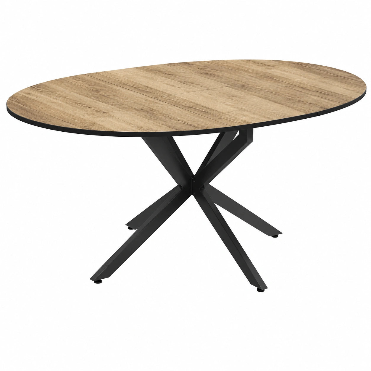 Mesa de Comedor Extensible Loyd, Negro y Roble Rústico, 120 x 76.5 cm
