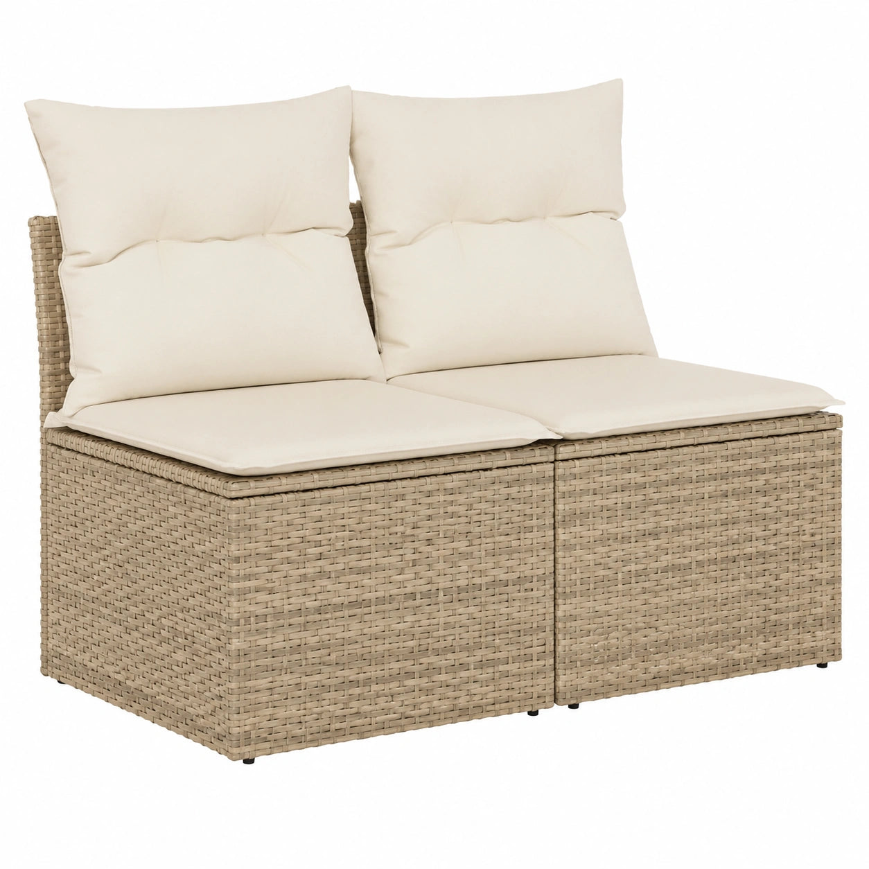 Conjunto de Sofás de Jardín 4 Piezas de Ratán Sintético Beige