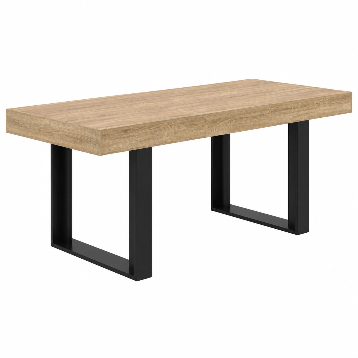 Mesa de Comedor Extensible PHOENIX para 4-6 Personas, Madera y Acabado Negro, 120-160 cm