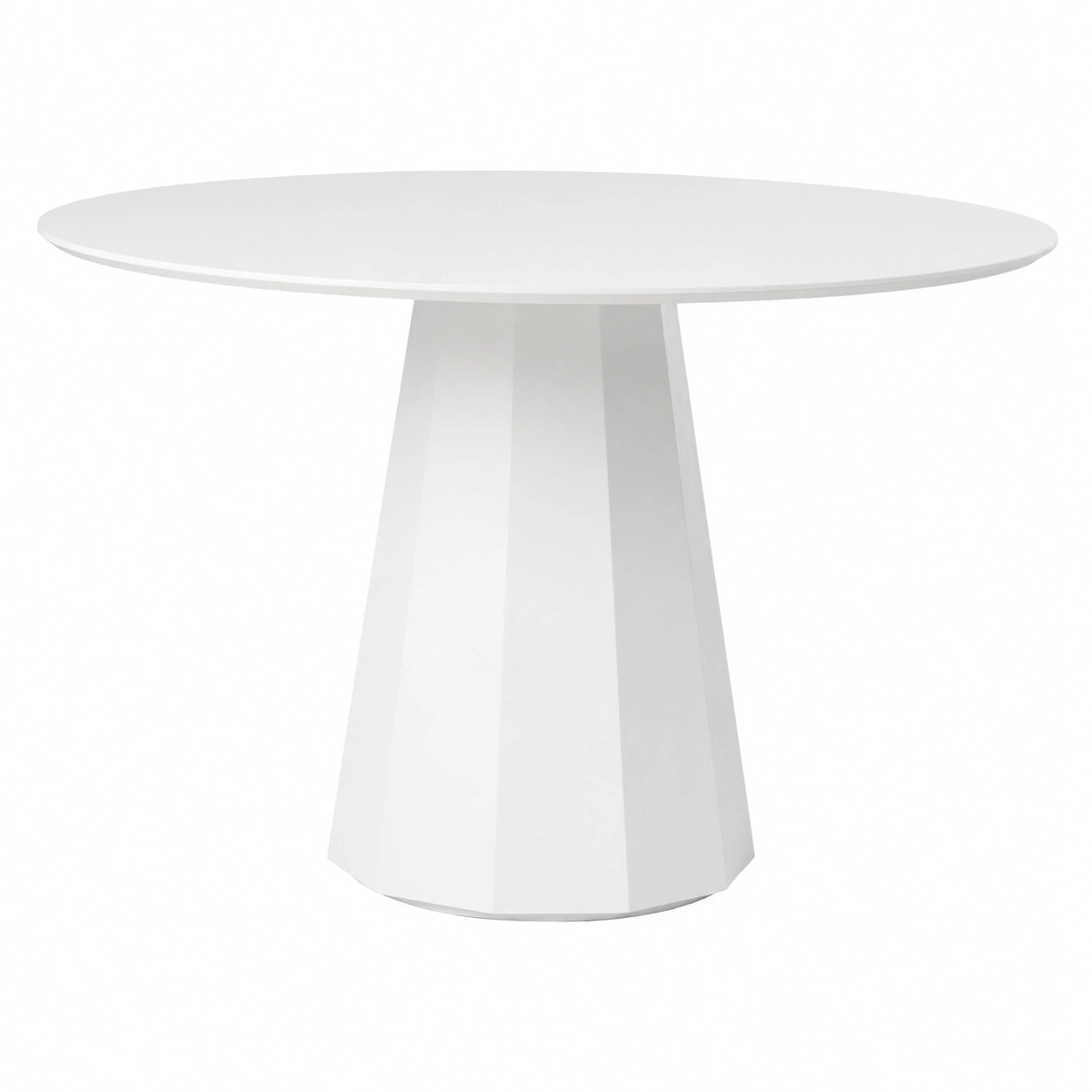 KLAST Mesa Redonda de Comedor de Madera Blanca Ø120 cm