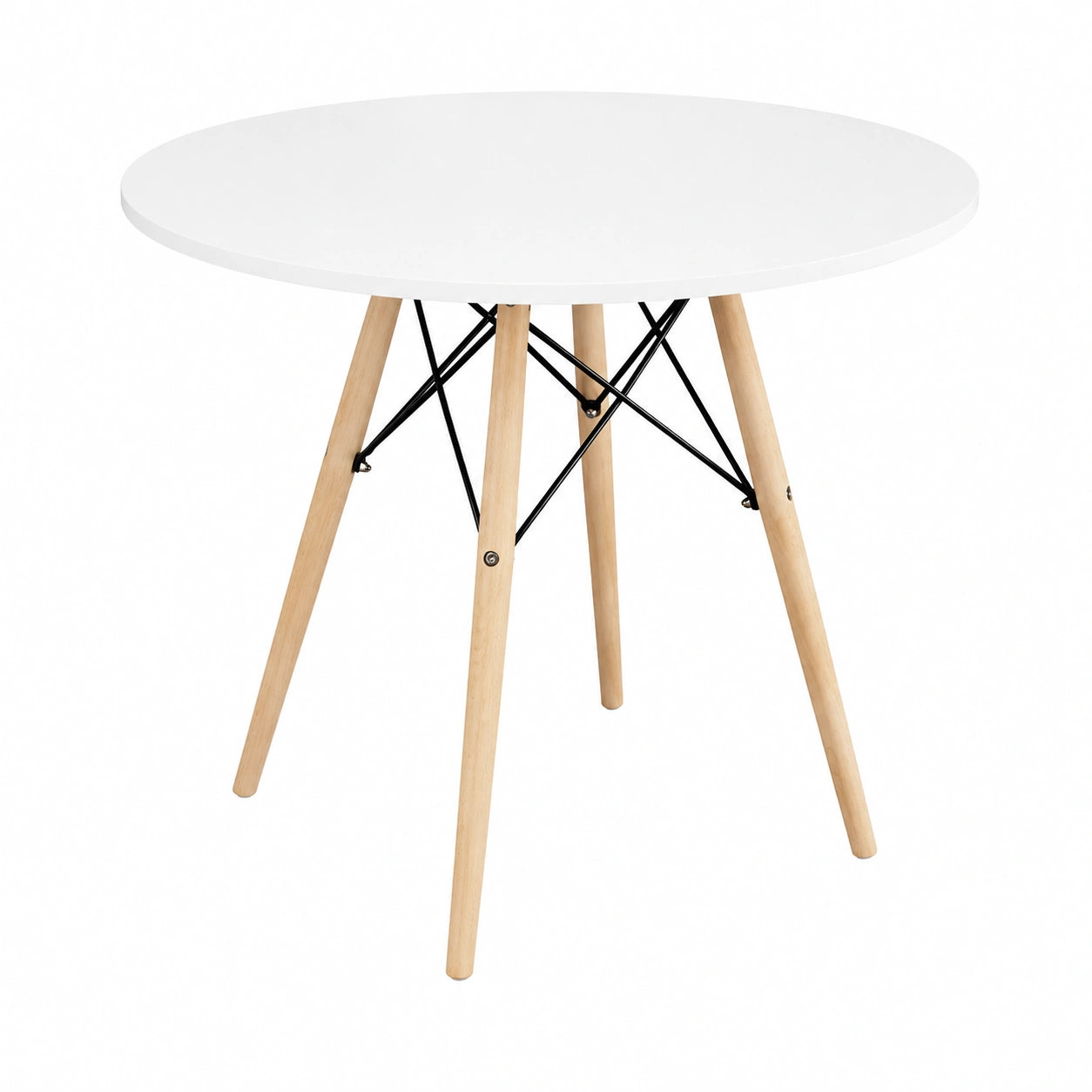 Mesa Redonda Malmö de Comedor en Blanco, Práctica y Moderna