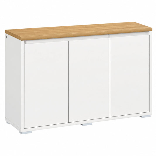 HOMCOM Aparador Moderno de Cocina con Almacenamiento y Estantes Ajustables, Blanco