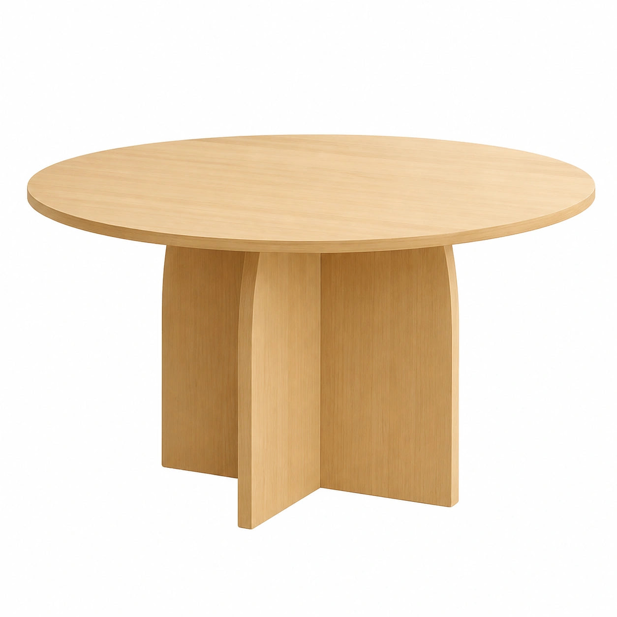 Mesa Redonda de Comedor para 6 Personas, Madera Natural, Ø110 cm