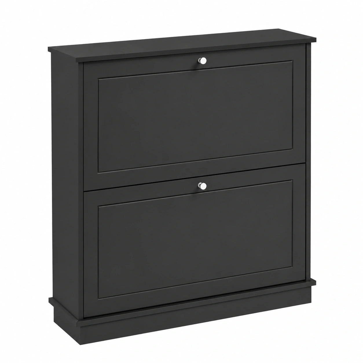 SoBuy Zapatero Estrecho con 2 Puertas Abatibles, Organizador de Pasillo para Espacios Pequeños, 76x18x78 cm, Negro