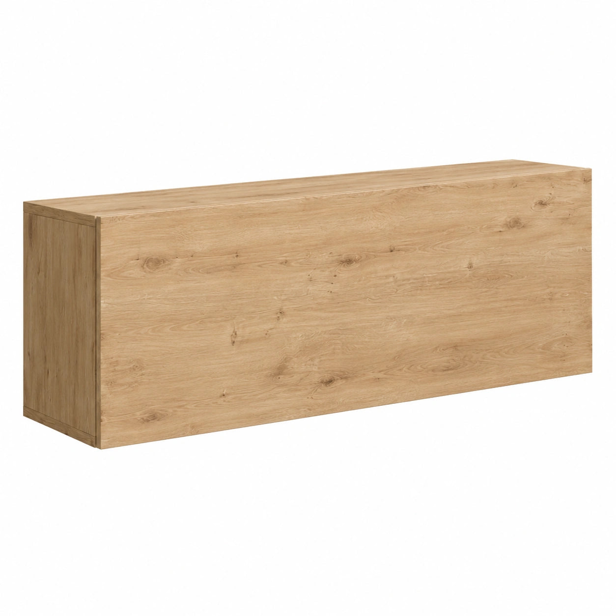 Mueble de TV Suspendido Aitana M1 para Salón Moderno, Puerta Brillante, Acabado en Roble