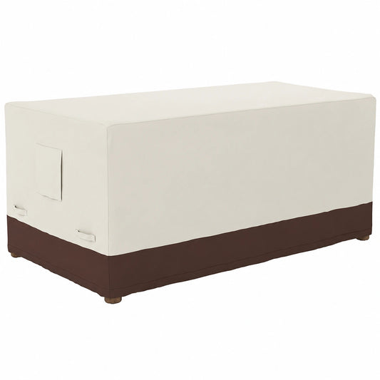 Funda protectora para mesa de comedor 190 cm, beige y marrón claro