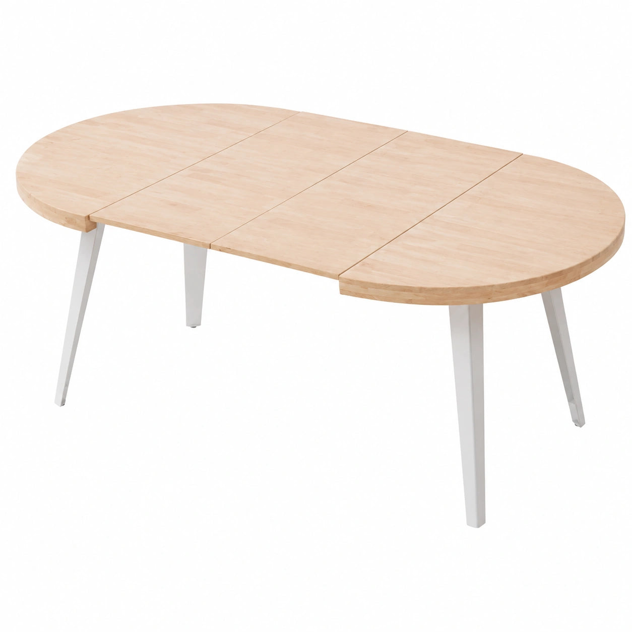 Mesa de Comedor Extensible Redonda Bali en Roble y Blanco, 100-180 cm