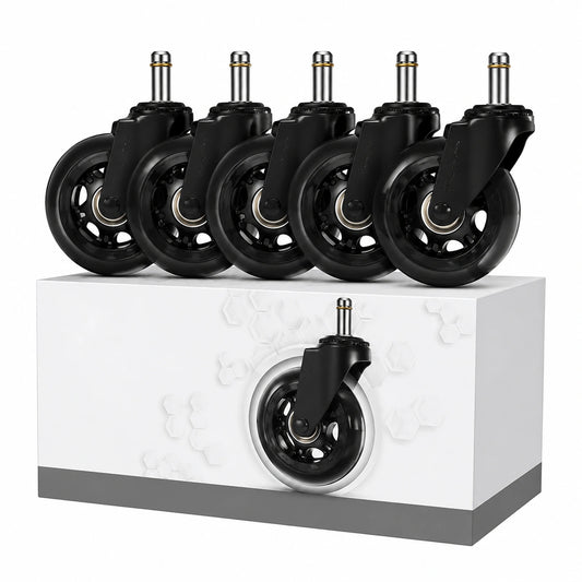 Ruedas Giratorias para Sillas IKEA, 75mm, Silenciosas, Repuesto Universal, Capacidad 250kg, Negro