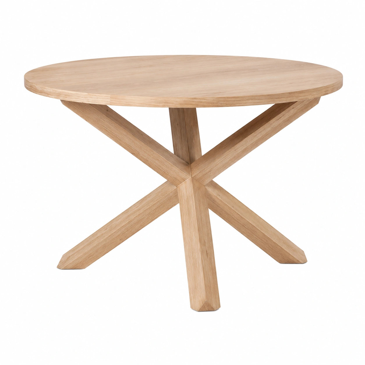 KLAST Mesa de Comedor Redonda de 120 cm en Chapa de Pino y Abedul