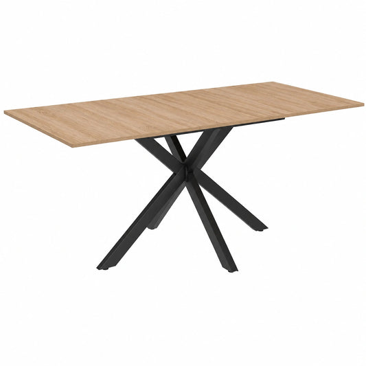 Mesa de Comedor Extensible para 4-8 Personas con Patas de Madera y Metal