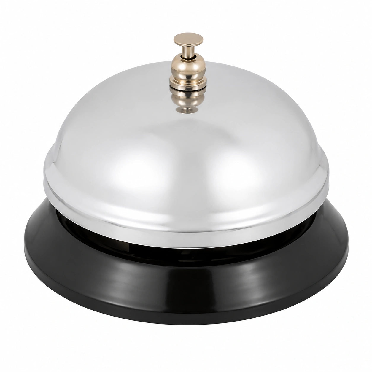 Timbre de Mesa para Recepción de Hotel, Plateado y Negro, Tamaño Único