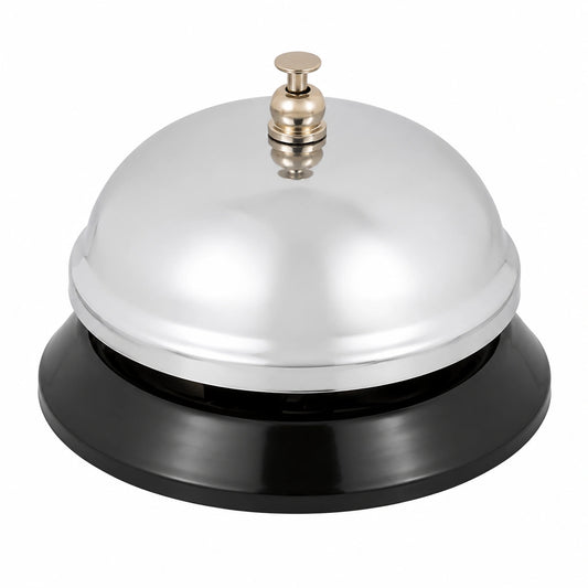 Timbre de Mesa para Recepción de Hotel, Plateado y Negro, Tamaño Único