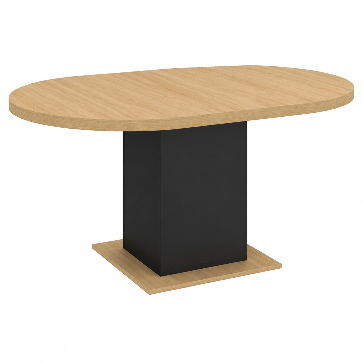 Mesa de comedor extensible redonda Eden para 4-8 personas, madera y acabado en negro, ajustable 120-160 cm