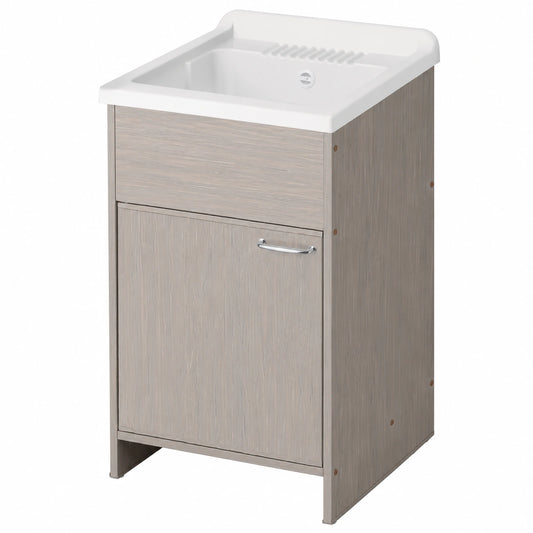 Mueble de Lavandería Negrari 9006KRAM de Resina, Color Roble, 45 x 50 x 85 cm