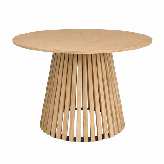 Mesa de Comedor Redonda Carmen para 6 Personas, Base de Madera, 110 cm
