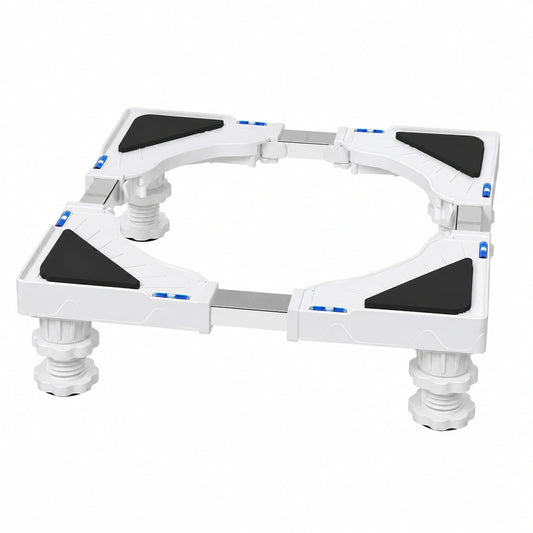 Base Ajustable para Lavadora y Secadora, Capacidad 200KG, Ancho 40-62cm, Altura 10-12.5cm, Blanca